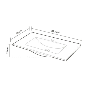 Lavabo de resina rectangular PMMA Blanco