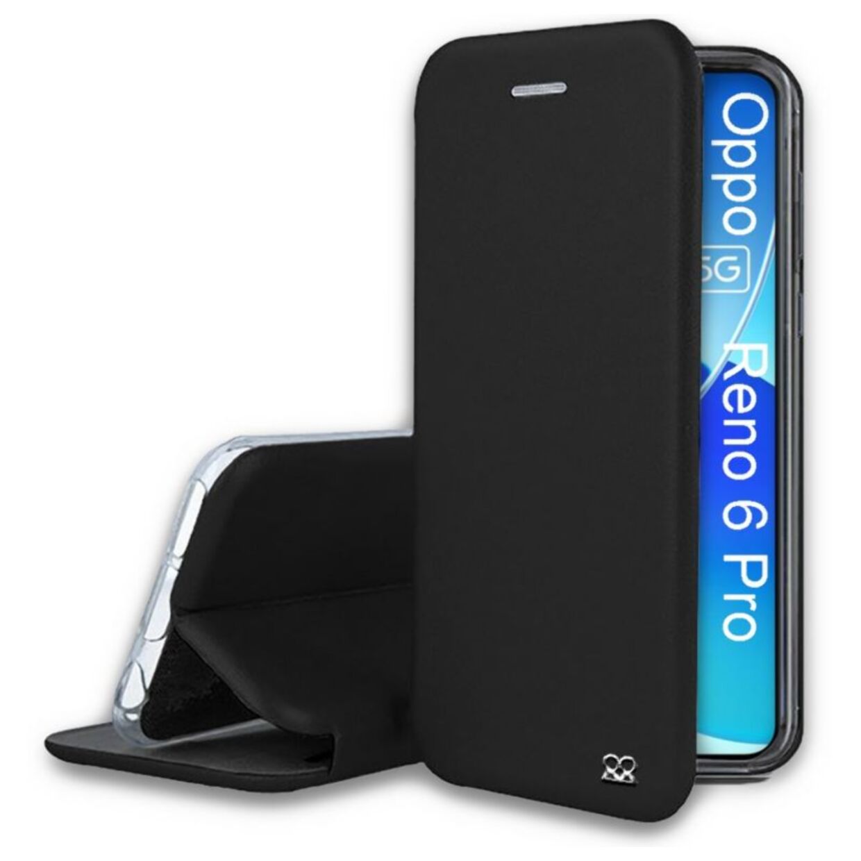 Etui IBROZ Oppo Reno 6 Pro Cuir noir