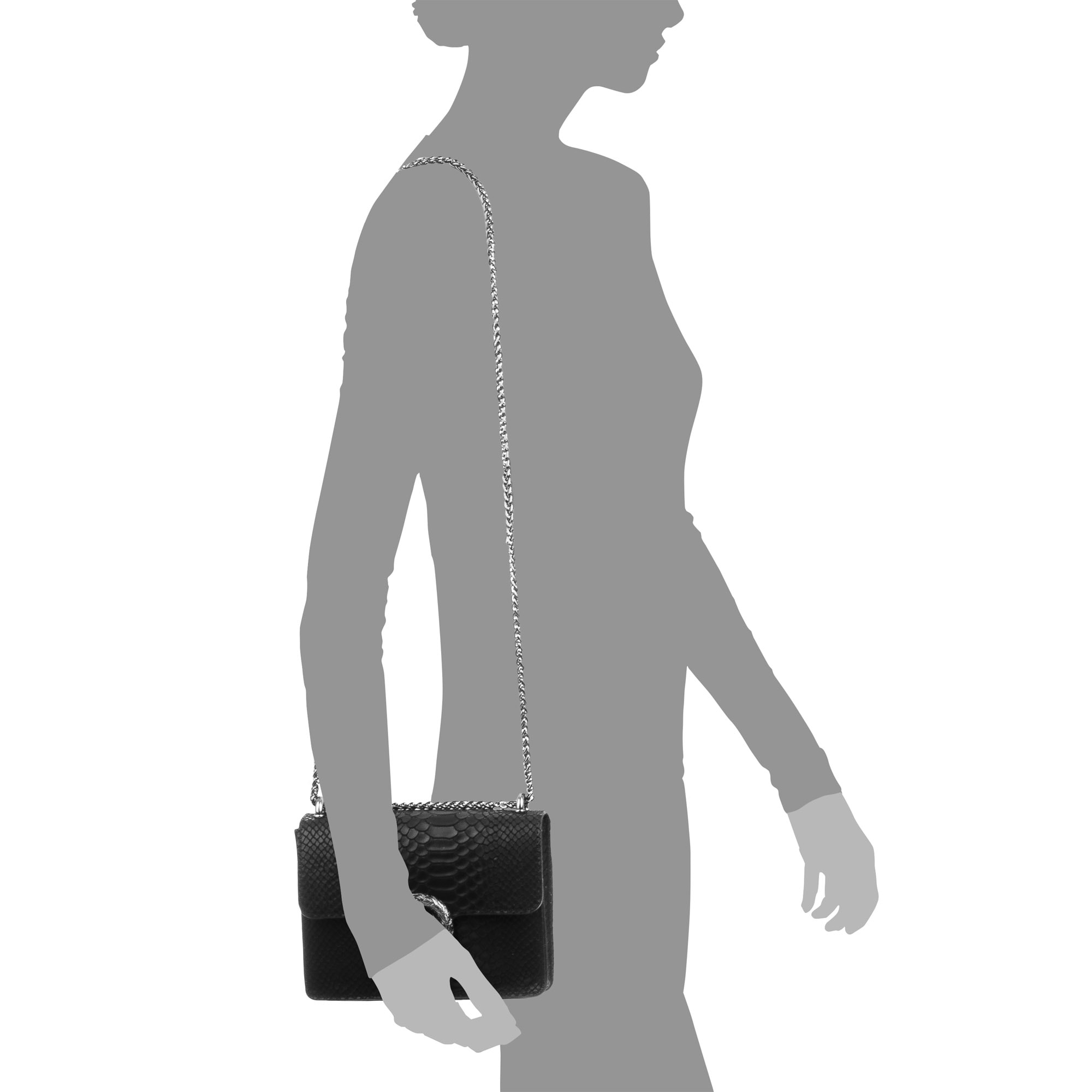 Lorenza Bolso de mano Mujer.Piel auténtica Gamuza Grabado Serpiente