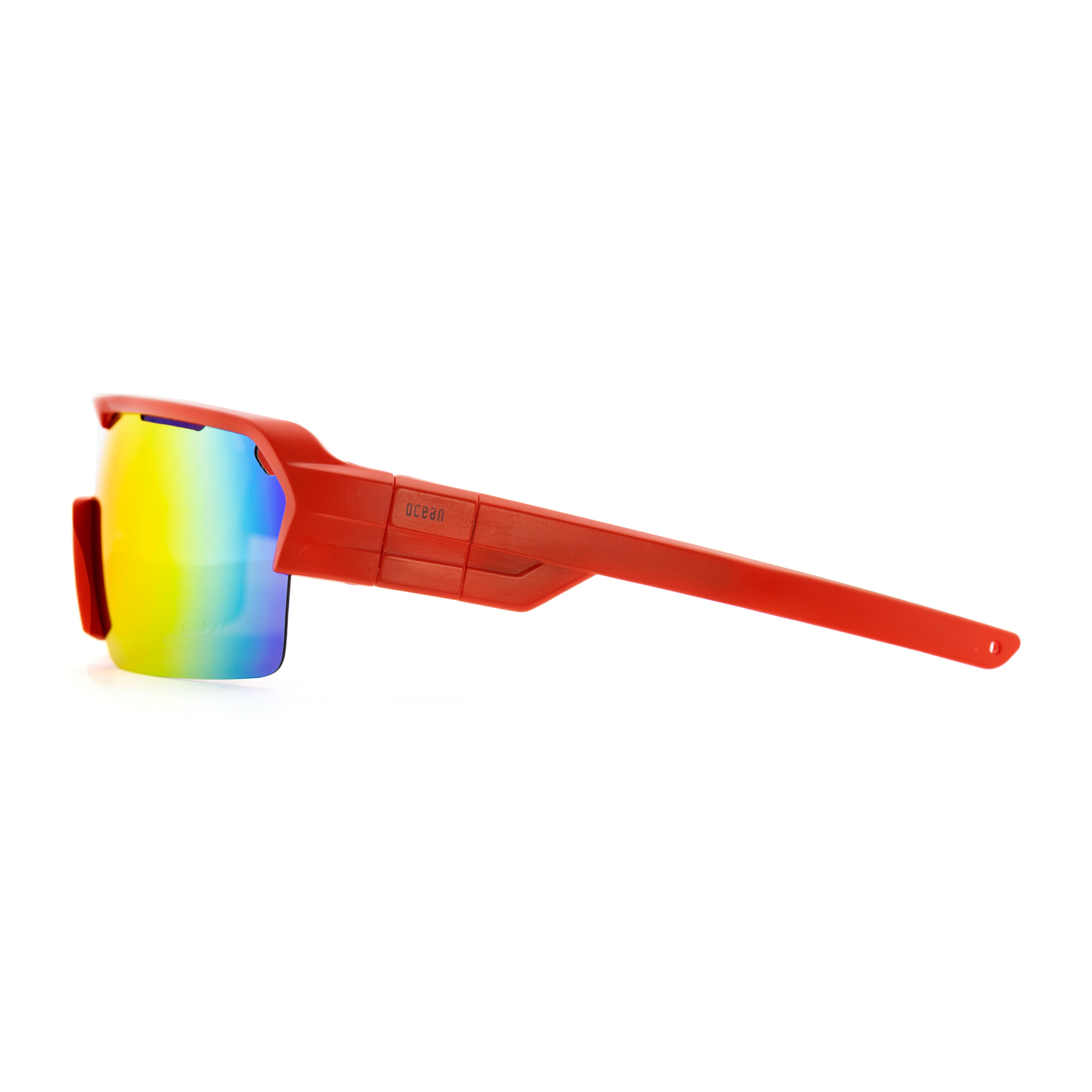 Gafas de deportes acuáticos OCEAN RACE - Rojo mate / Revo roja y plaquetas y puntas rojas