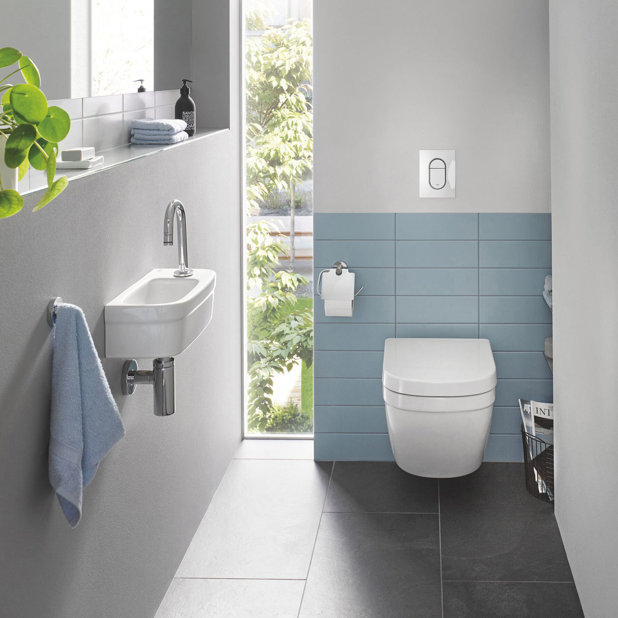 GROHE Pack lavabo lave-mains Euro Ceramic + mitigeur Universal