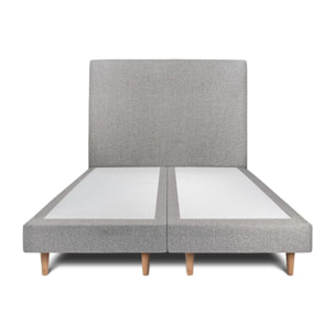 Lit avec tête de lit tapissée bouclette et sommier tapissier ep14