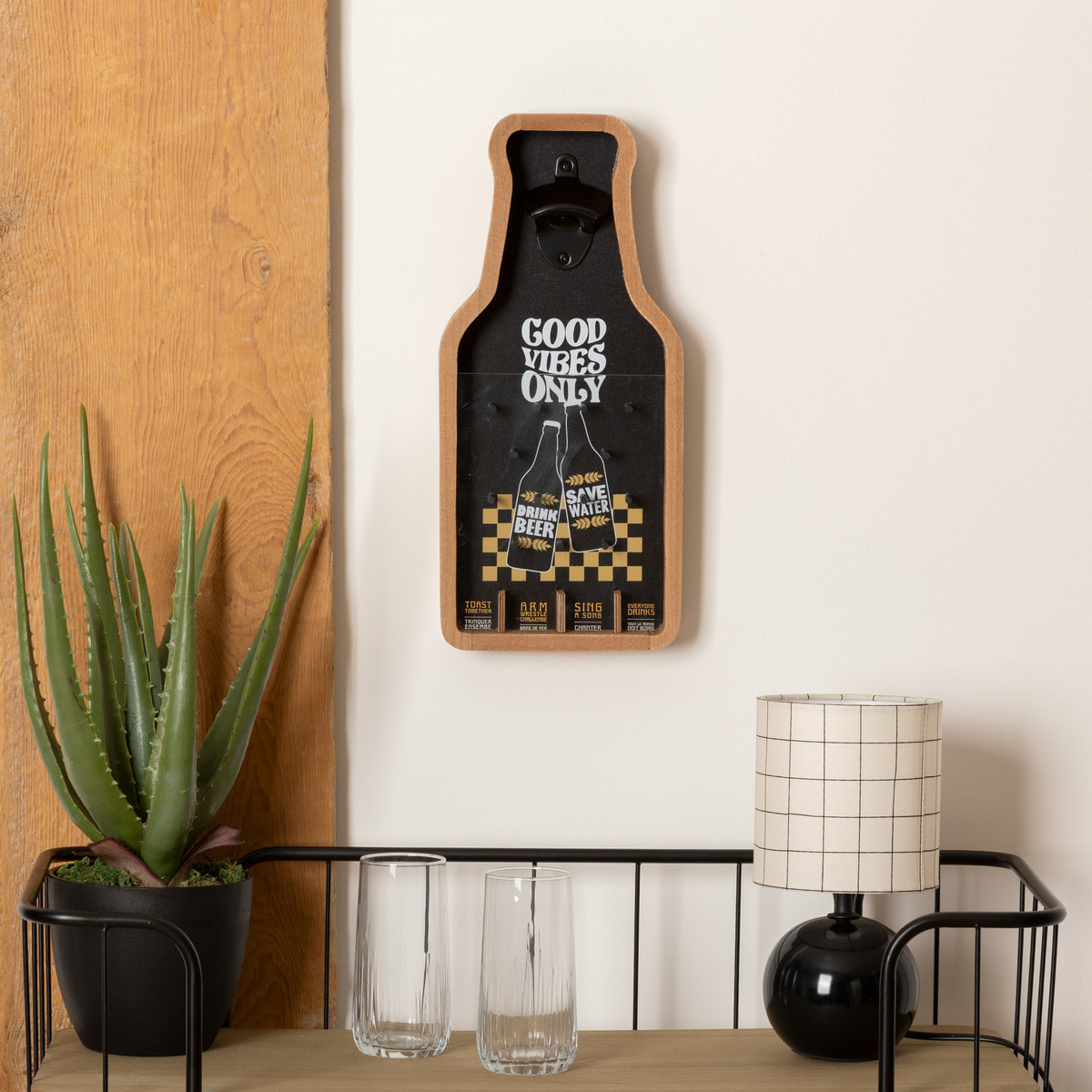 Décapsuleur Family corner bois noir H39cm