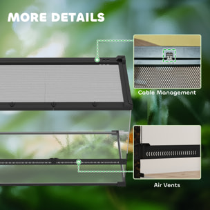 Boîte à reptiles fermeture sécurisée par rotation verre trempé noir