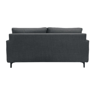 Canapé 3 pl WIMY 167 cm fixe tissu Anthracite - 100% déhoussable - Fab. France