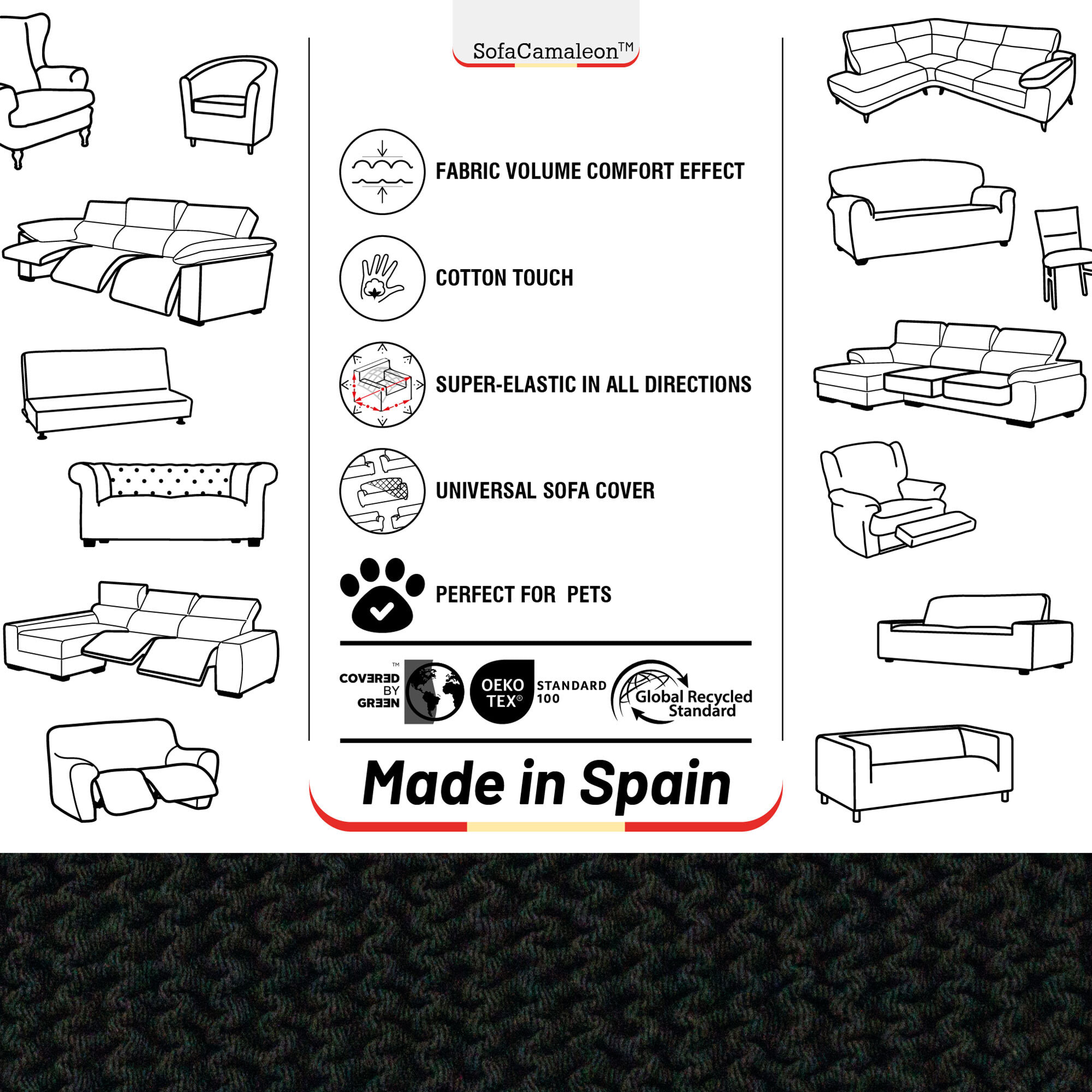 Funda Súper Elástica para SOFÁ modelo WONDER