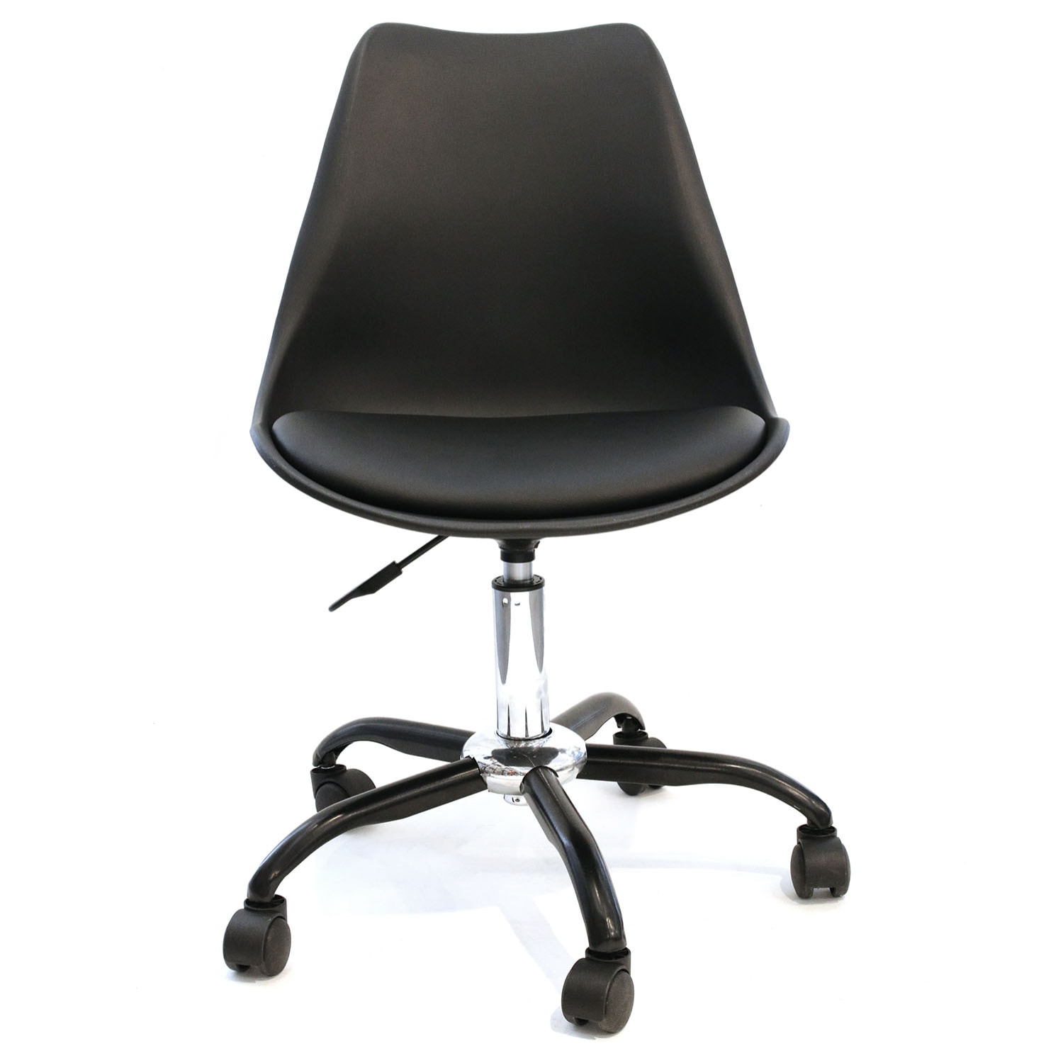 Chaise A Roulettes Kiruna Noir - Lot de 2