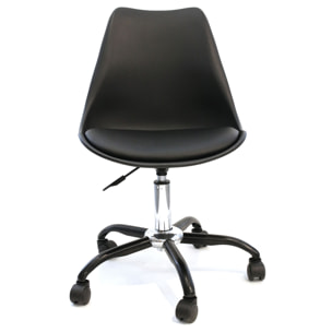 Chaise A Roulettes Kiruna Noir - Lot de 2