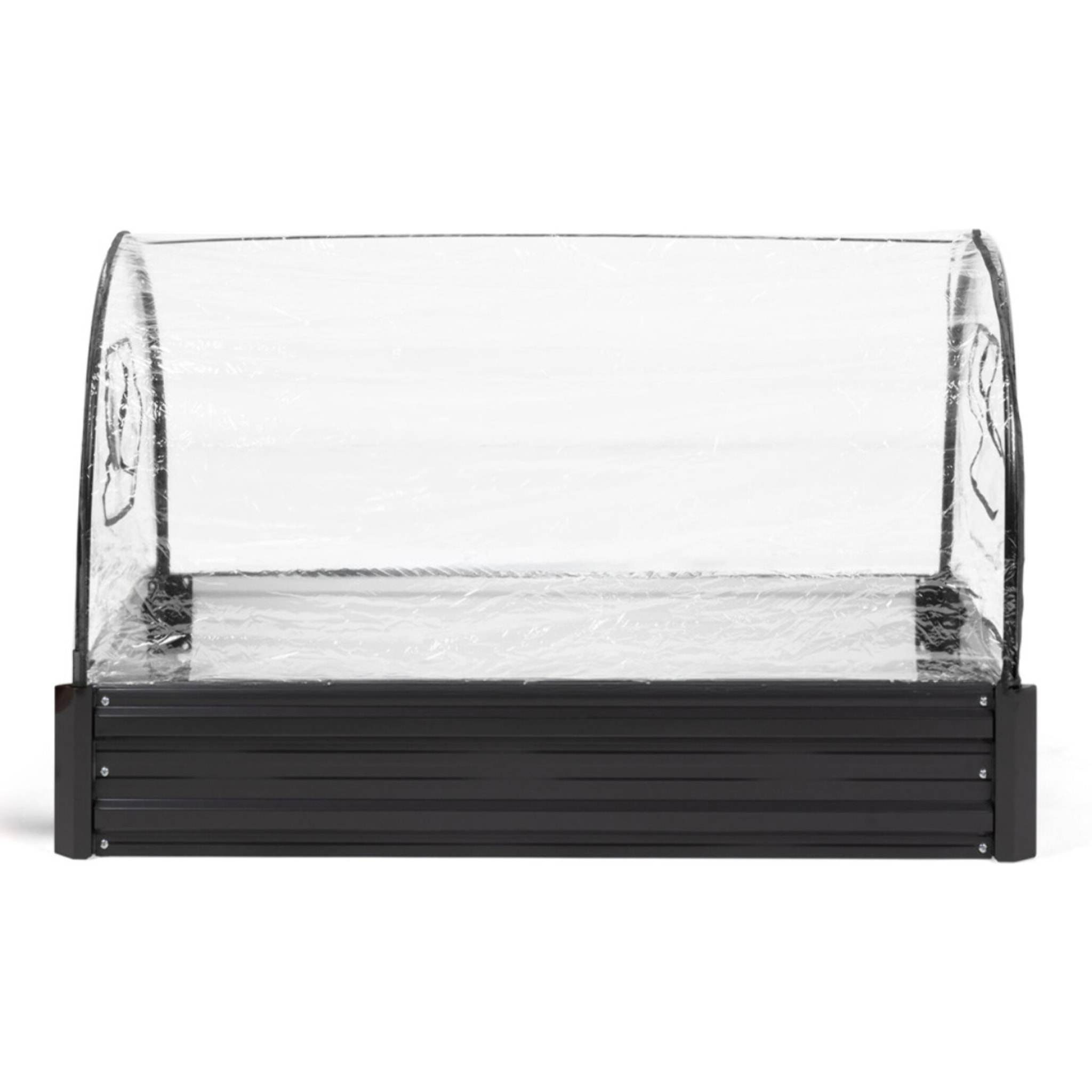 Serre de potager en métal 115cm gris anthracite