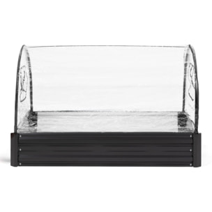 Serre de potager en métal 115cm gris anthracite