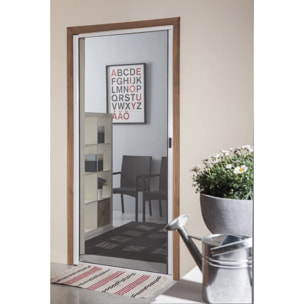 Zanzariera Universale Scorrimento Orizzontale Per Porte Portafinestra Balconi A Rullo Avvolgibile Telaio Alluminio In Kit Colore Bianco 150 x 250 cm