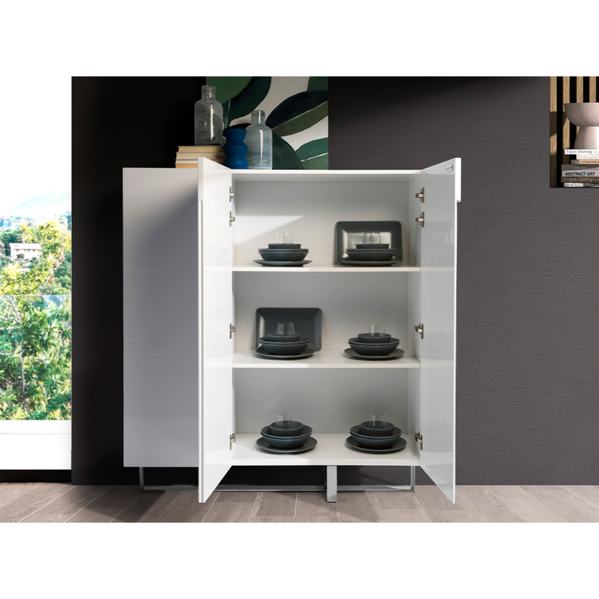 Aparador de Angel Cerda de DM y acero 120x42x135cm