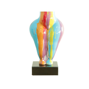 Statue femme debout en résine peinture multicolore H54cm - SUBHA 04