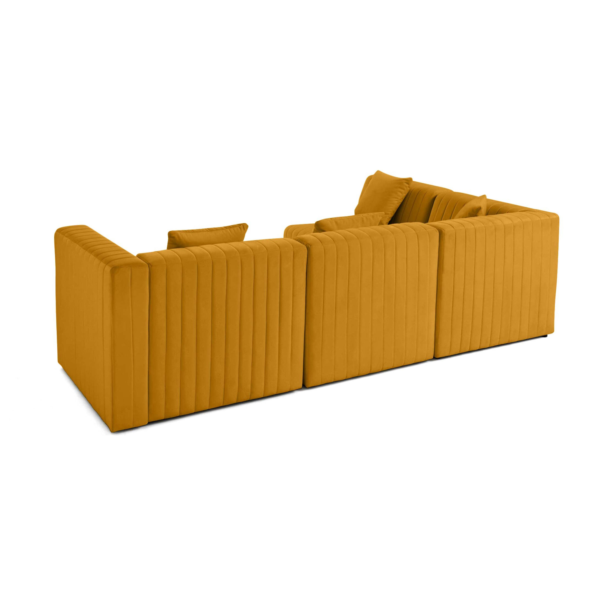 Nova - canapé modulable d'angle gauche - 5 places - en velours - Jaune
