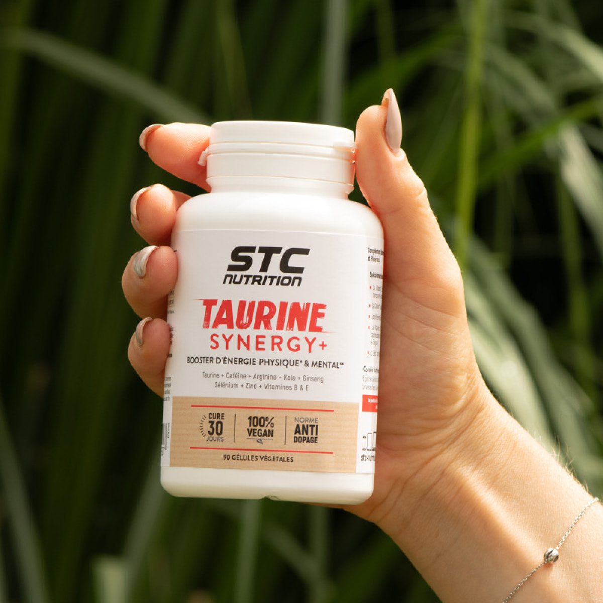 Taurine Synergy + - Booster d'énergie physique et intellectuel - vegan - sans gluten -anti-dopage - cure de 30 j - 90 gélules végétales