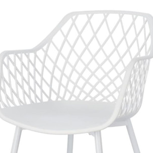 Set di sedie OPTIK in polipropilene e acciaio bianco