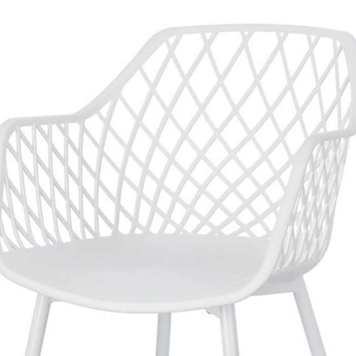 Set di sedie OPTIK in polipropilene e acciaio bianco