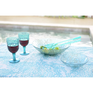 Lot de 6 BOL EN VERRE BLEU MER 20X20X6CM