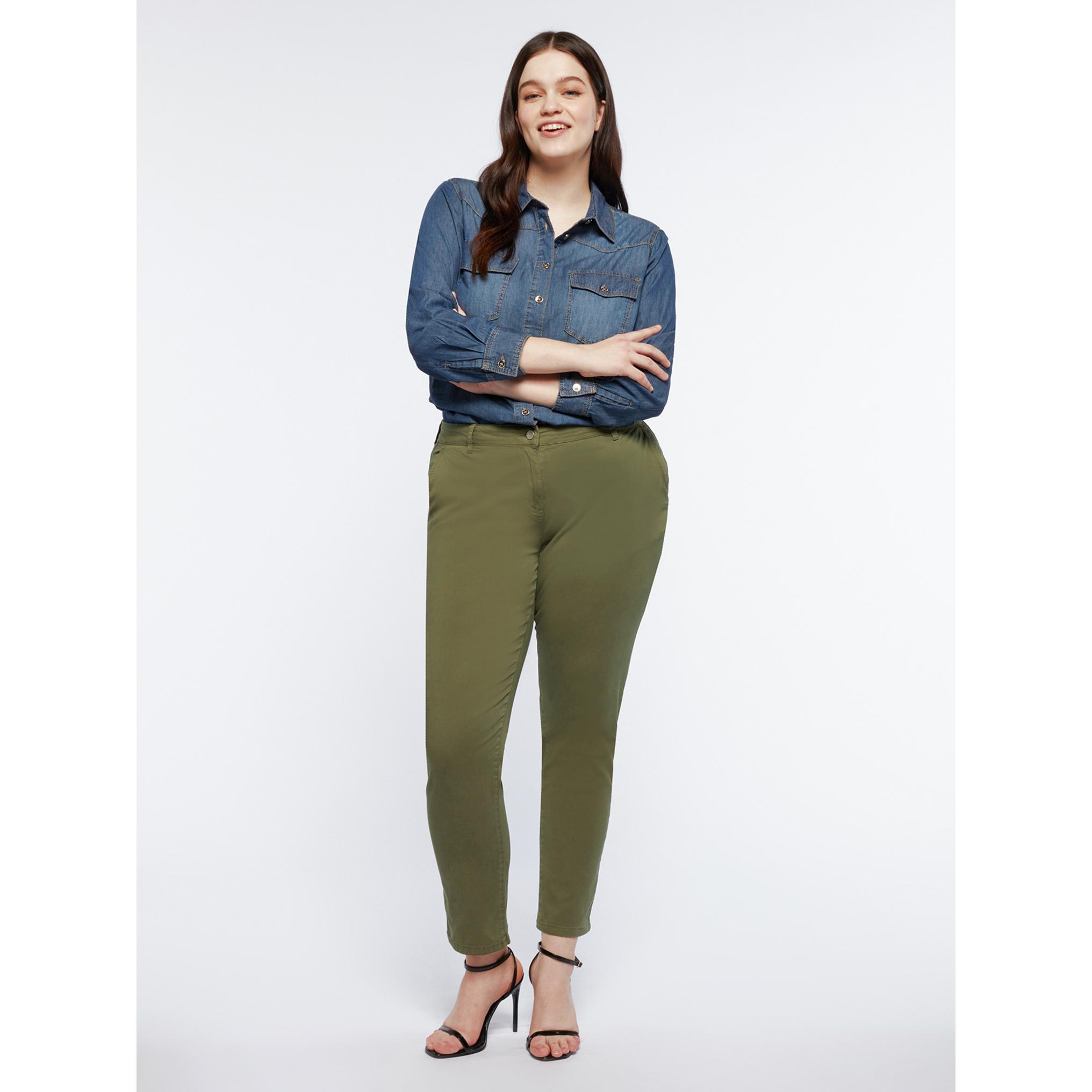 Fiorella Rubino - Pantaloni chinos in cotone stretch - Verde