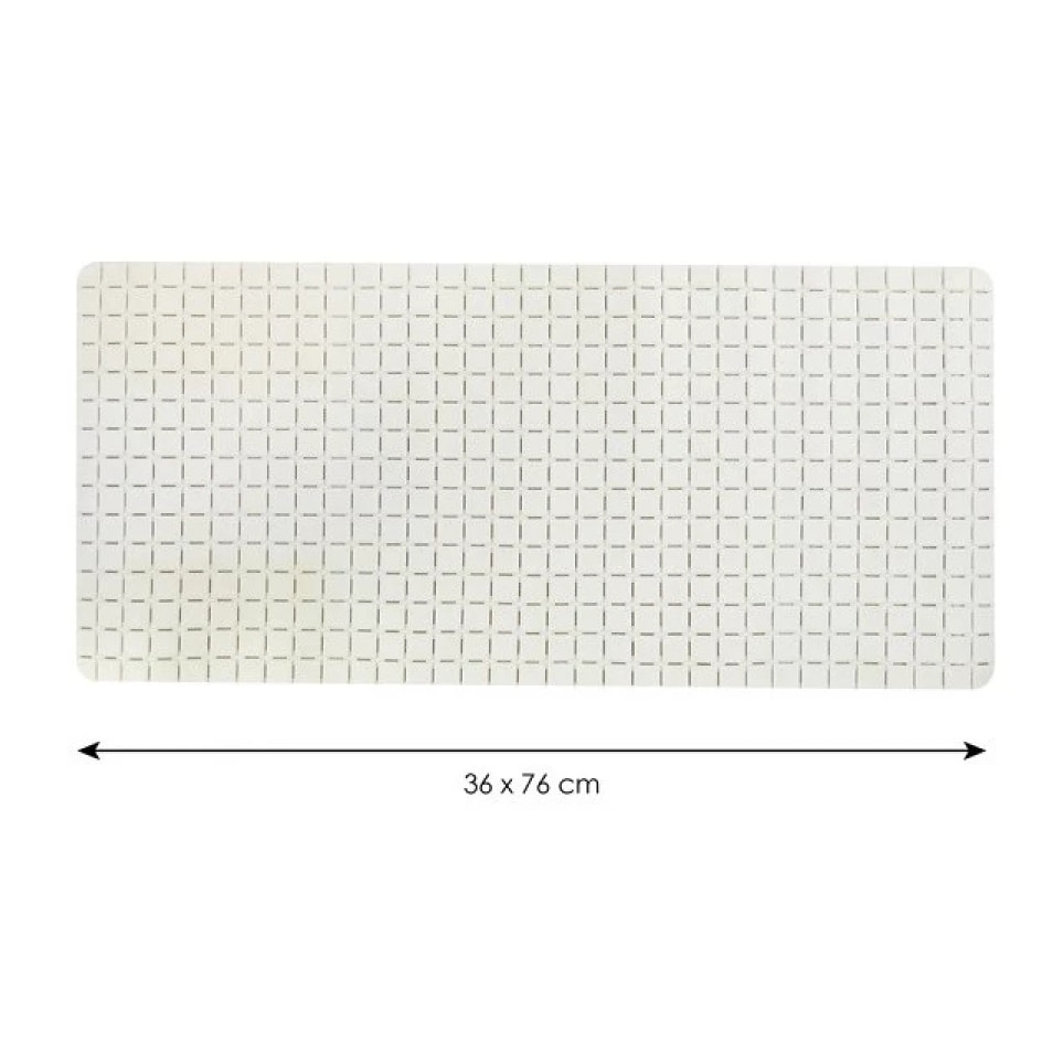 Tapis Fond de baignoire antidérapant Caoutchouc QUADRO 36x76cm Blanc MSV