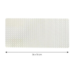 Tapis Fond de baignoire antidérapant Caoutchouc QUADRO 36x76cm Blanc MSV