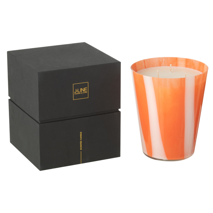 J-Line bougie parfumée Noa Lignes - orange - large - 95H