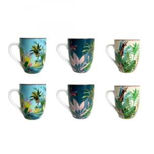 Lot de 6 mugs, BORNEO