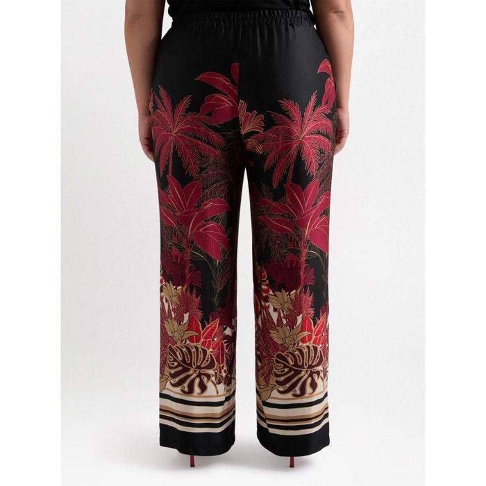 Fiorella Rubino - Pantalón con estampado tropical - Negro