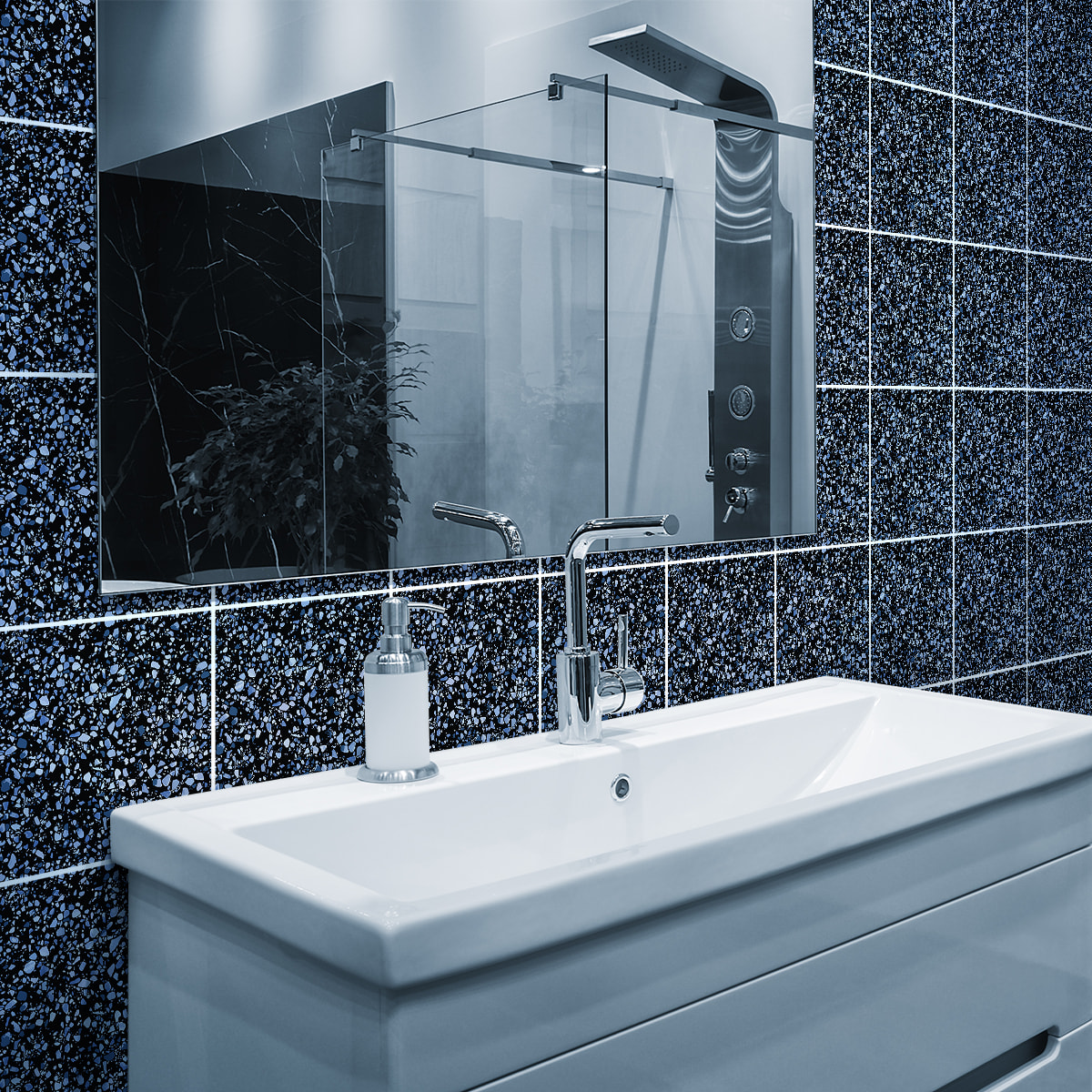 Stickers muraux - Sticker Mural Carrelage adhésif Cuisine Salle de Bain - 30 STICKERS CARRELAGES TERRAZZO MARIO