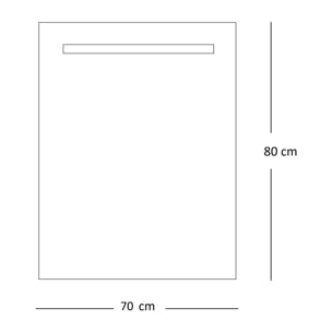Miroir de salle de bain lumiére led horizontal Alday, 70x80cm