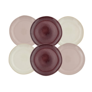Lot de 6 grandes assiettes, TERRA