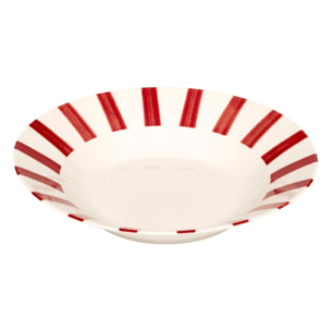 Lot de 6 assiettes creuse Cheri rouge D20,2xH4cm