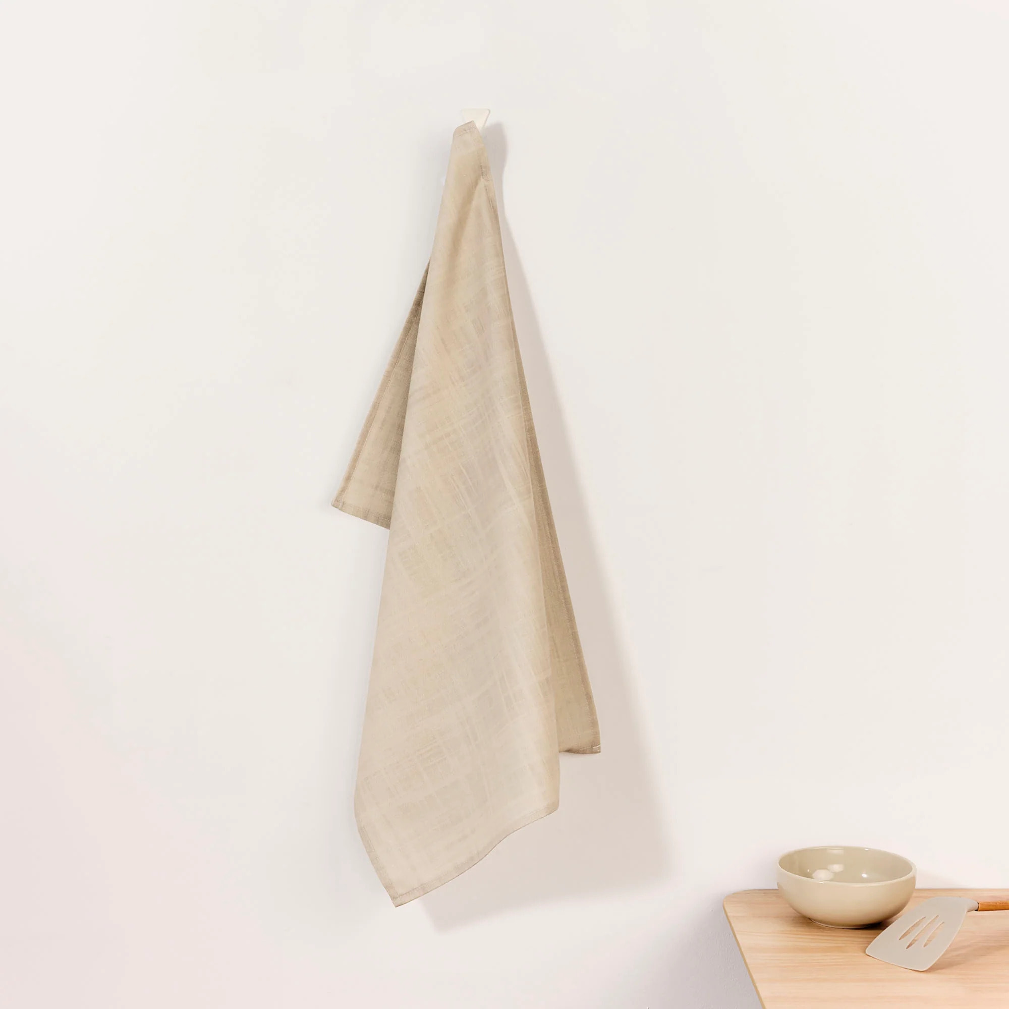Lot de 2 torchons de cuisine Beige 45x70 cm