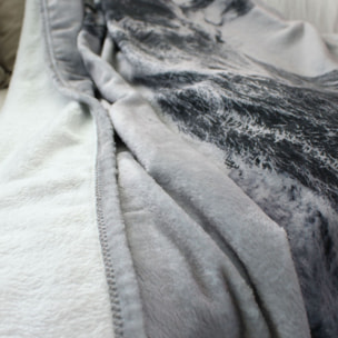 Plaid flanelle imprimé doux - Gris Foncé