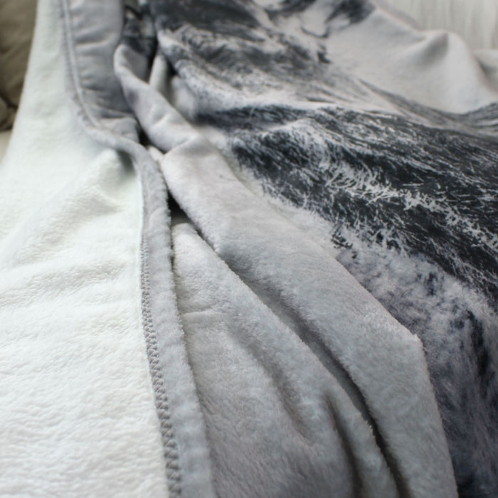 Plaid flanelle imprimé doux - Gris Foncé