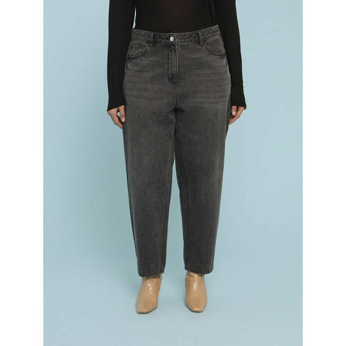 Fiorella Rubino - Jeans Mom Fit lavaggio dark - Grigio