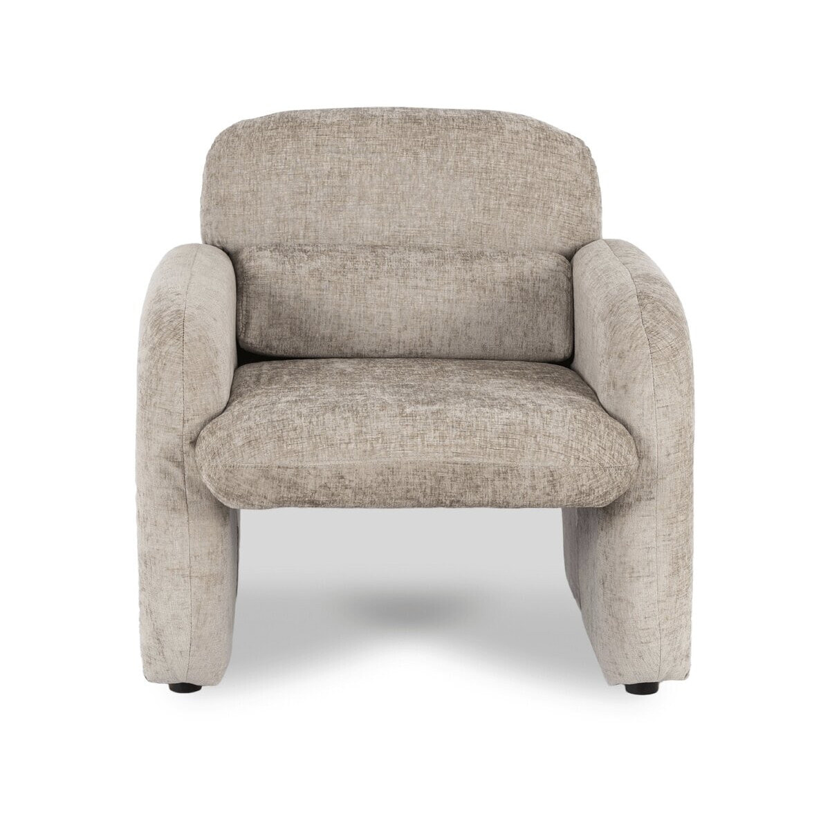 Fauteuil lounge en tissu chiné "Cozmo" - 78 x 79 x 77 cm - Beige