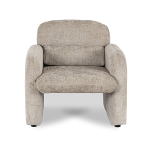 Fauteuil lounge en tissu chiné "Cozmo" - 78 x 79 x 77 cm - Beige