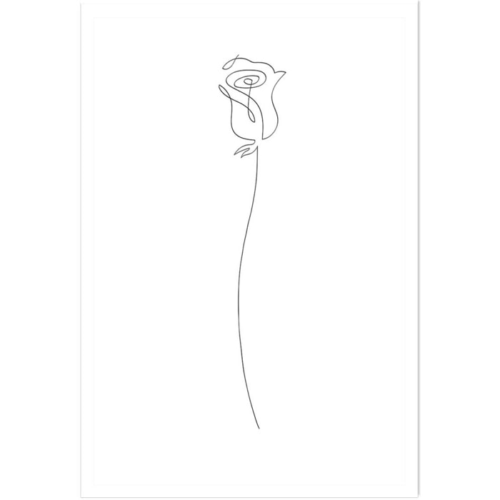 Affiche Bouton de rose Croquis Affiche seule