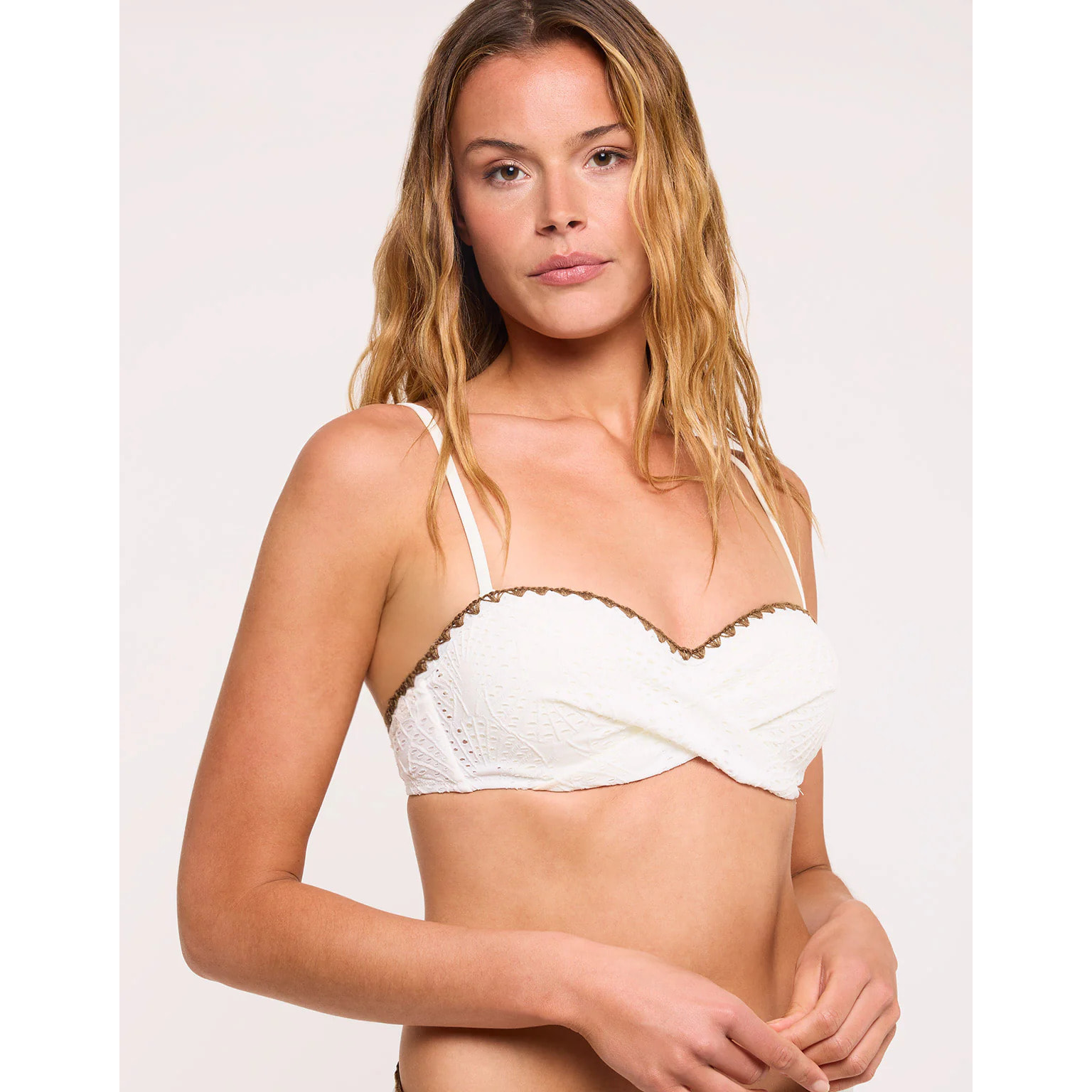 Top Bikini Bandeu Blanco - Bicely