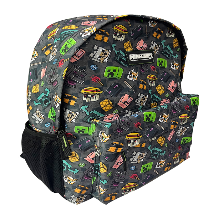 Minecraft Pixel 25 Mochila Americano adaptable a carro.