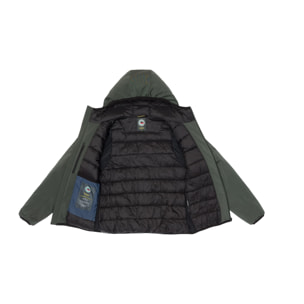 Chaqueta Hot Buttered Andaz acolchada con capucha Verde militar