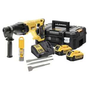 Perforateur DEWALT sans fil - SDS-PPLUS 2 batterie 4.0Ah, chargeur, coffret + 6 forets et 3 burins - DCH133M2K