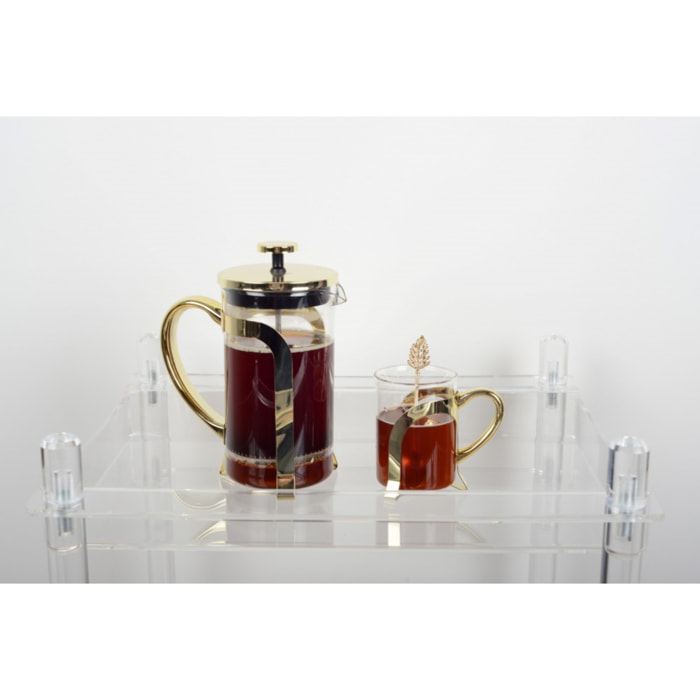 Cuillères à café dorées feuille - lot de 6