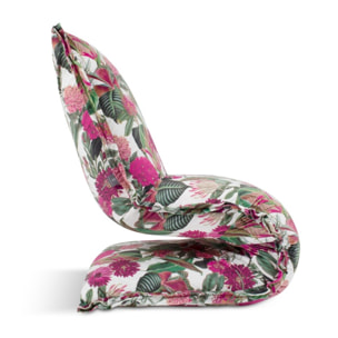 Fauteuil "Adeline" en velours motif de rose de jardin