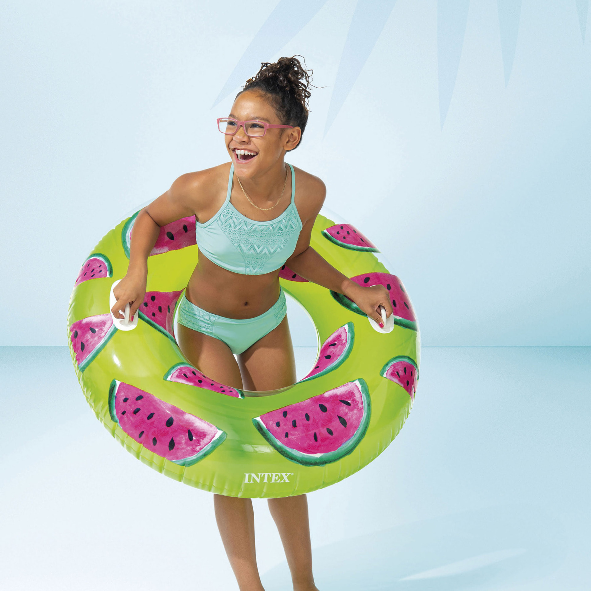 Intex Ciambella Tropicale con Maniglie, Colori Assortiti, 107 cm