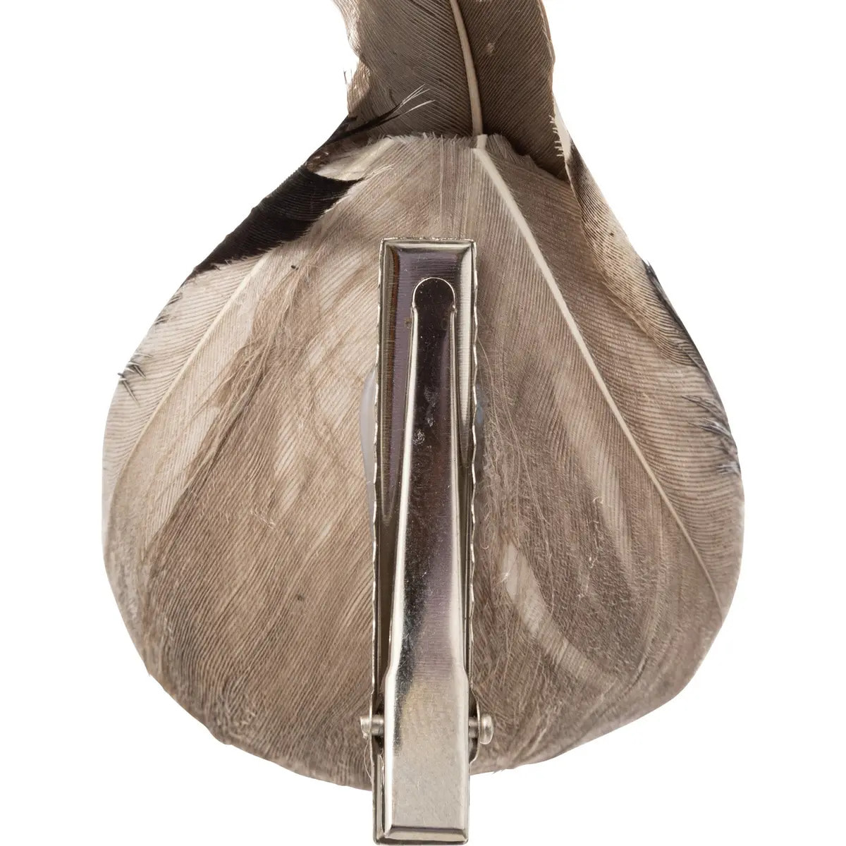 Décoration de sapin oiseau plume marron 12cm