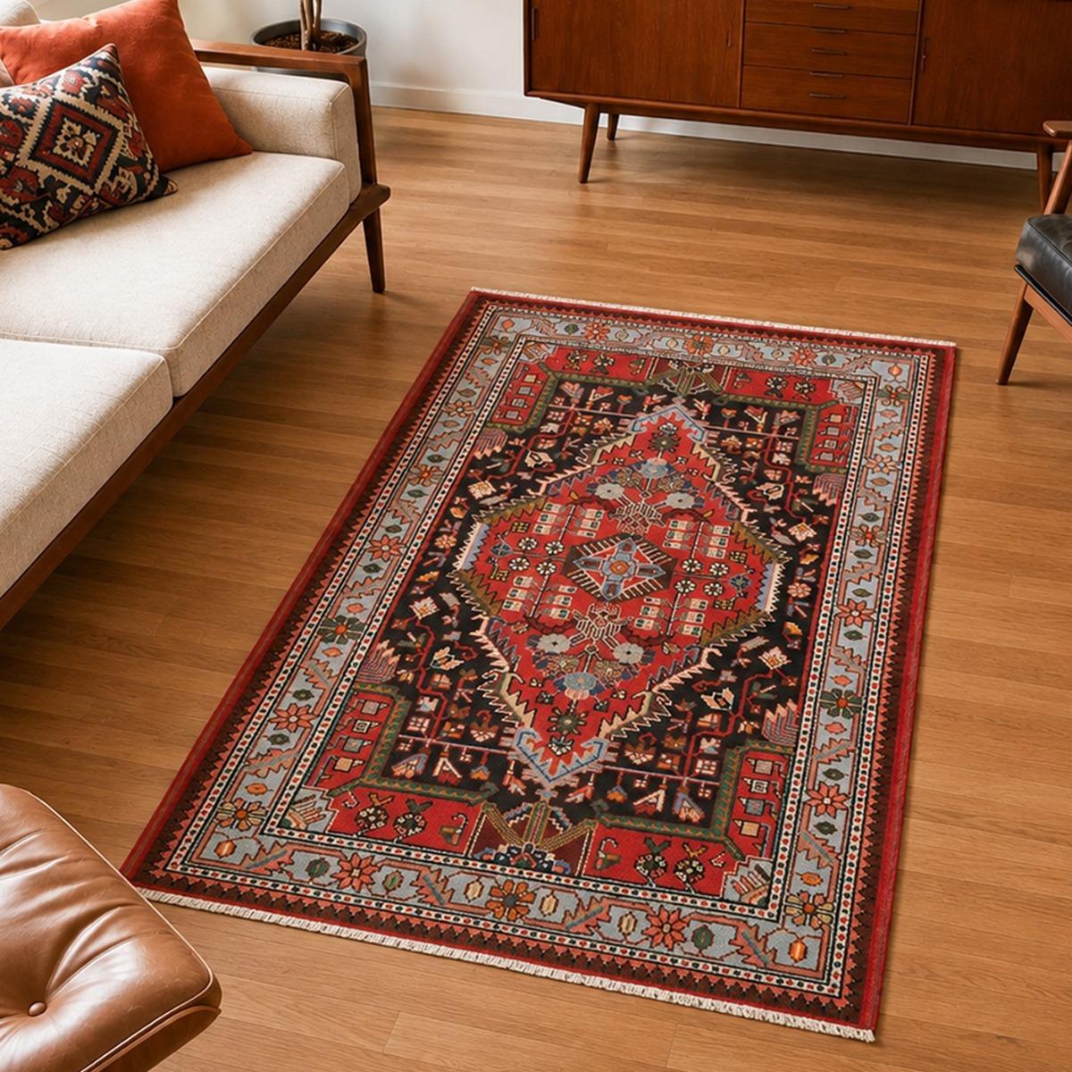 Tapis d'orient oriental, noué main en laine, EKAV