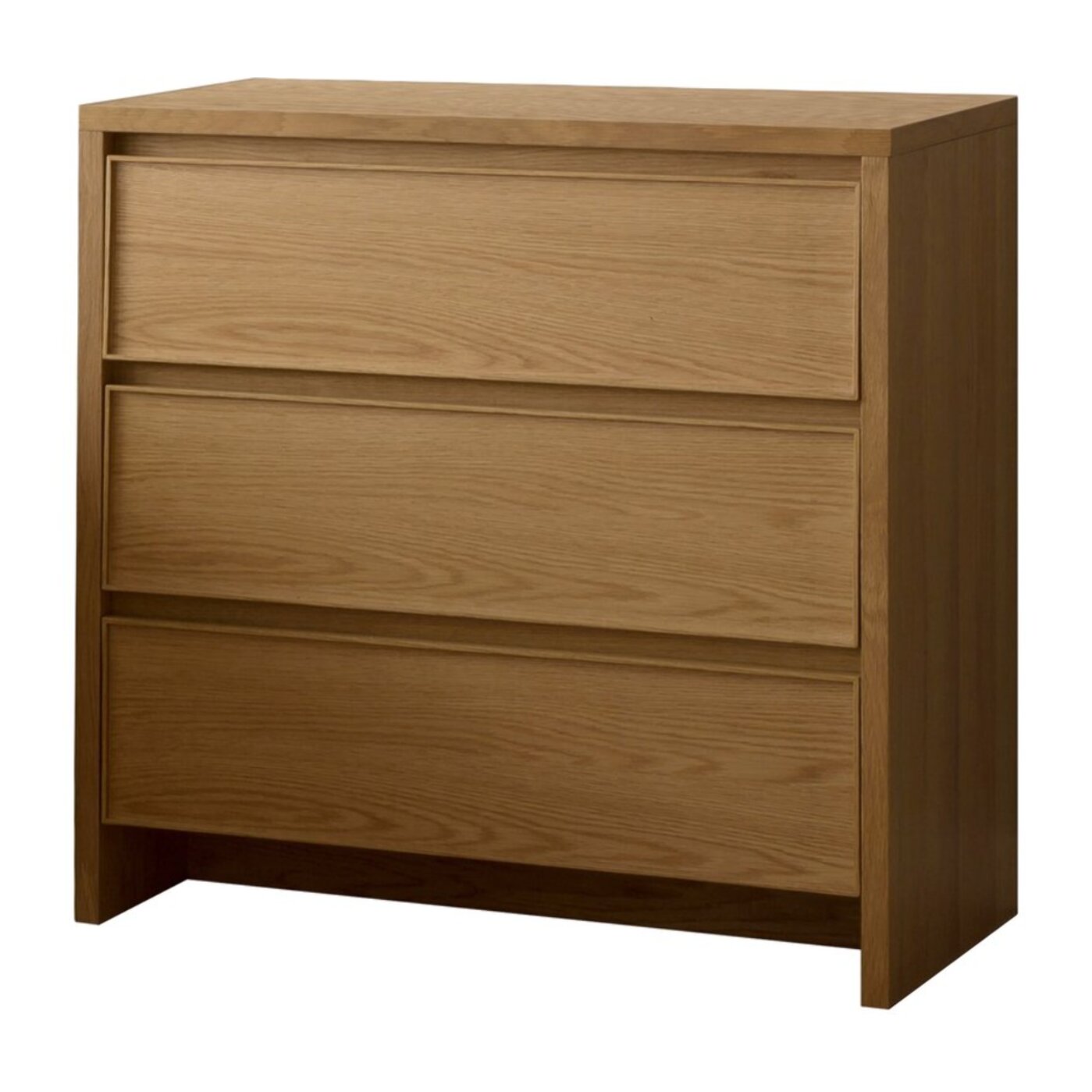 Commode Nairobi -panneau en tôle naturelle et panneau stratifié technique-couleur chêne naturel 80 x 80 x 45 cm