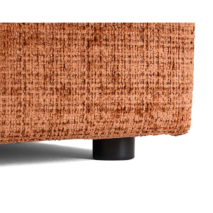 Collins - canapé droit 4 places avec double méridienne - assise profonde - en velours texturé - Terracotta